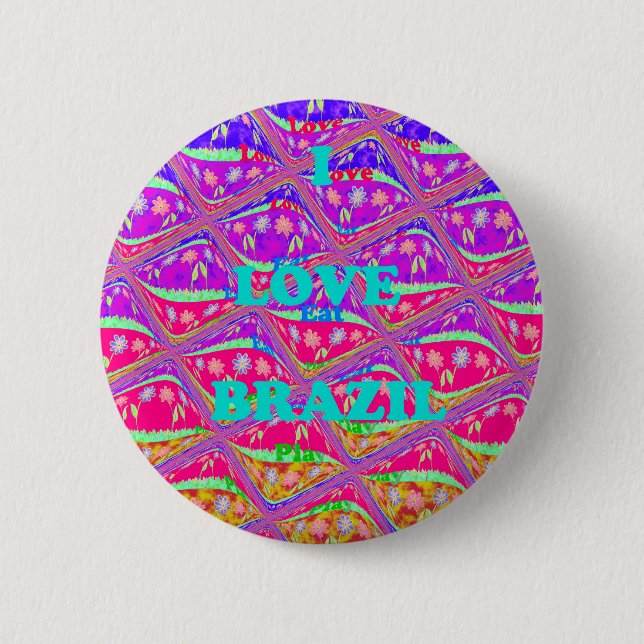 Love  Brazil.png 2 Inch Round Button (Front)