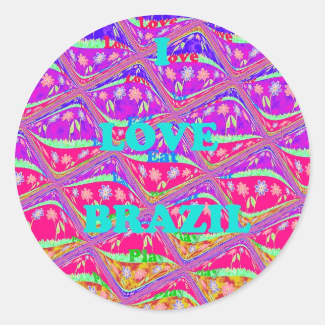 Love  Brazil.png Classic Round Sticker (Front)