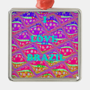 Love Brazil.png Metal Ornament