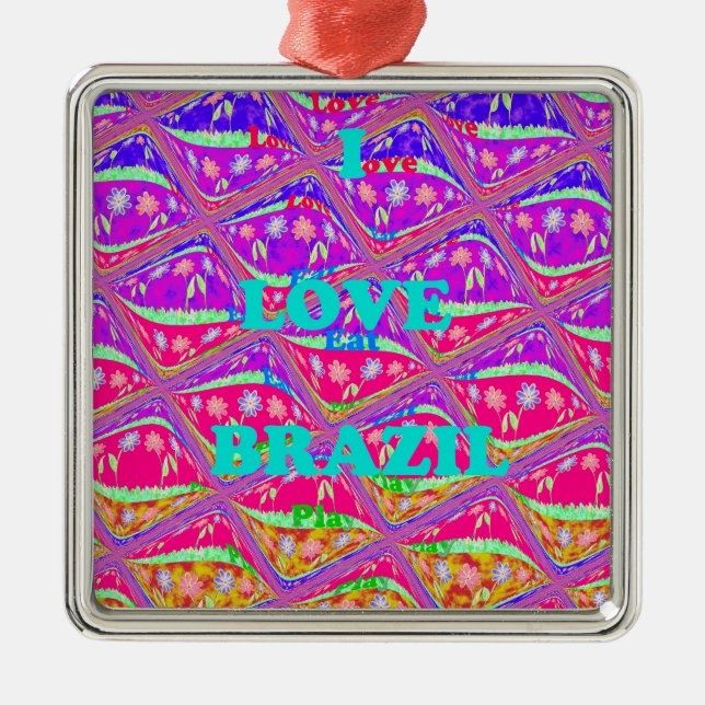 Love  Brazil.png Metal Ornament (Front)
