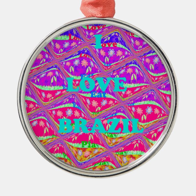 Love  Brazil.png Metal Ornament (Front)