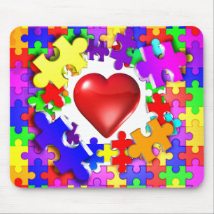 Love Breaks Thru Autism Mouse Pad