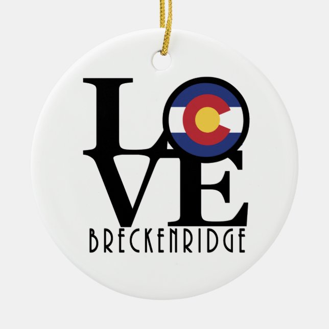 LOVE Breckenridge CO Ceramic Ornament (Front)