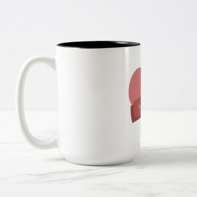 "Love Brew" Two-Tone Coffee Mug (Left)