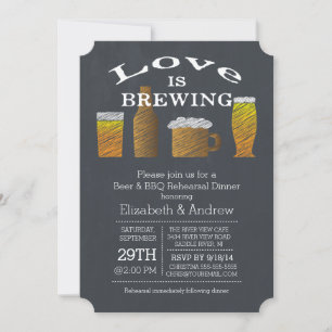Love Brewing Barbecue Rehearsal Dîner Invitation