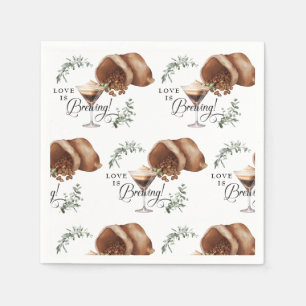 Love Brewing   Espresso   Martini   Bridal Shower  Napkin