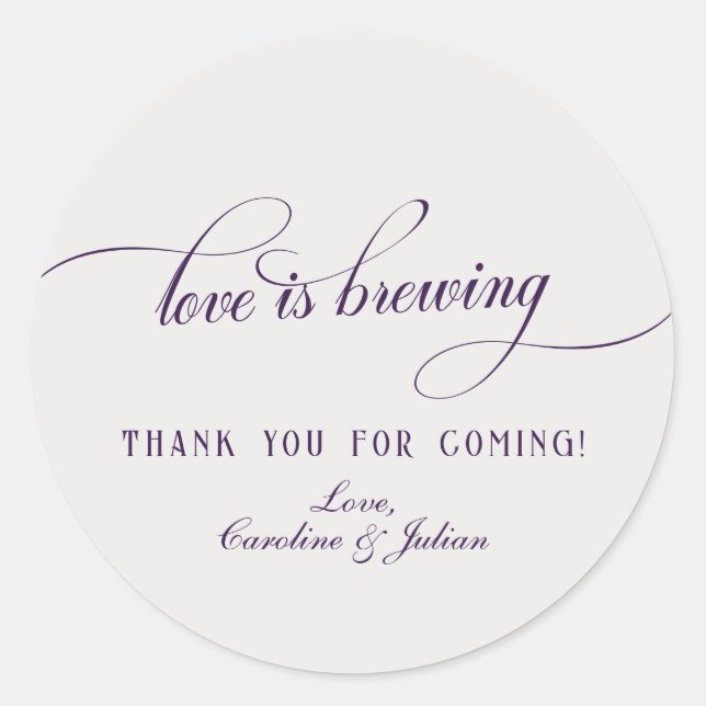 Love Brewing Gothic Bubbles Brews Couples Shower Classic Round Sticker (Front)