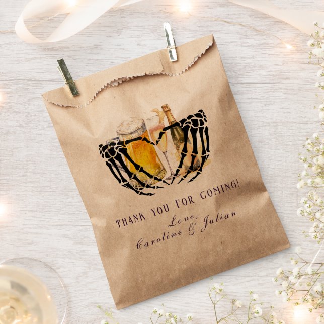 Love Brewing Gothic Bubbles & Brews Wedding Shower Favour Bag (Clipped)
