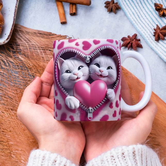 Love Brews Here: Valentine's Day Edition Two-Tone Coffee Mug (Creator Uploaded)
