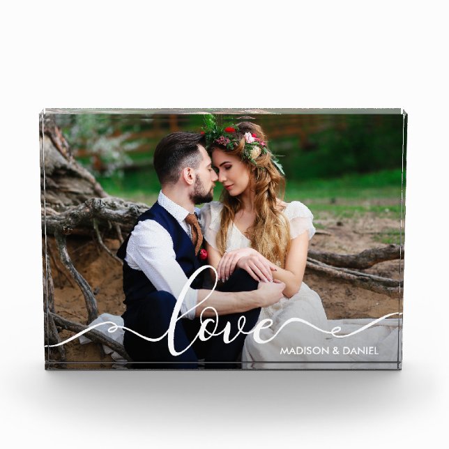 Love Bride Groom Wedding Photo Block (Front)