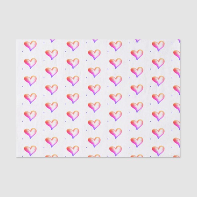 Love Bright Hearts Tissue Paper (Front)