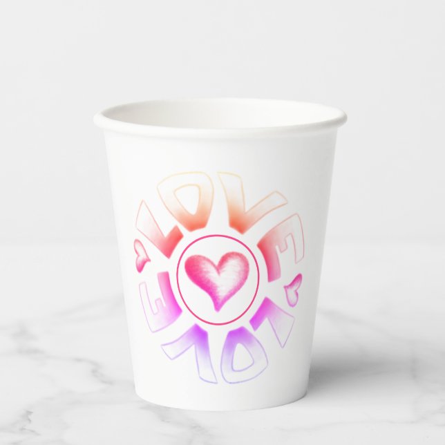 Love Bright Paper Cups (Front)