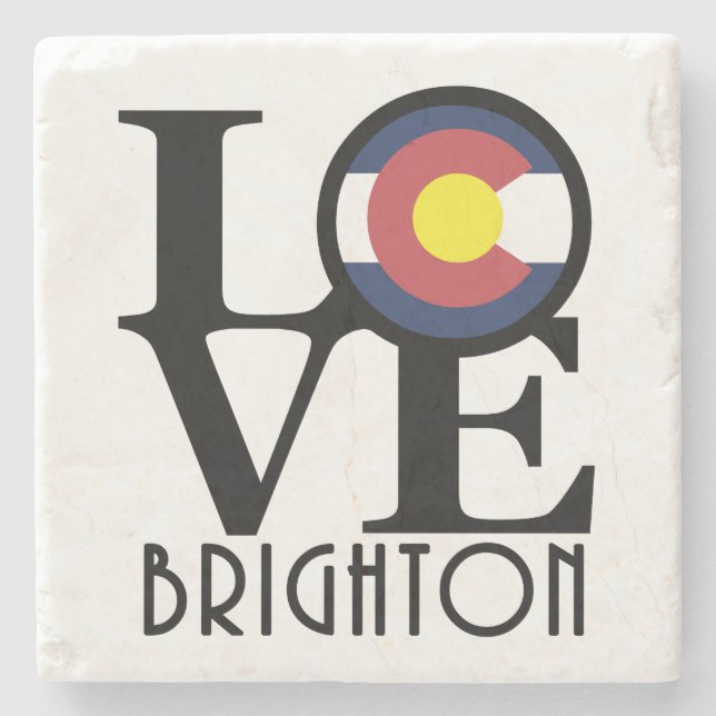 LOVE Brighton Colorado Stone Coaster (Front)