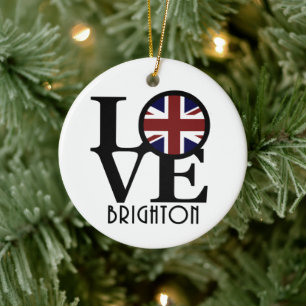 LOVE Brighton England Ceramic Ornament