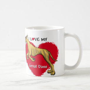 Love Brindle Great Dane Coffee Mug