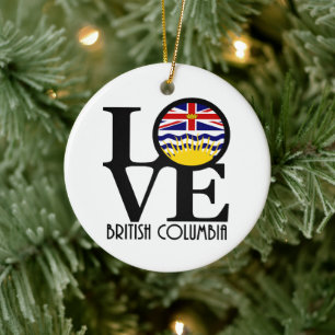 LOVE British Columbia Ceramic Ornament