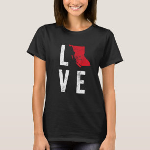 Love British Columbia Map Canada National Day T-Shirt