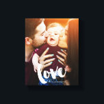 "Love" Brush Script Photo Canvas Print<br><div class="desc">Full bleed photo canvas featuring the word "love" in trendy brush typography. Personalize it with your wedding date,  family name,  or any text of your choice for a beautiful and unique piece of wall art.</div>