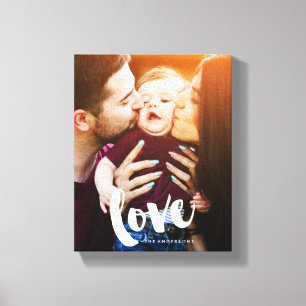 "Love" Brush Script Photo Canvas Print