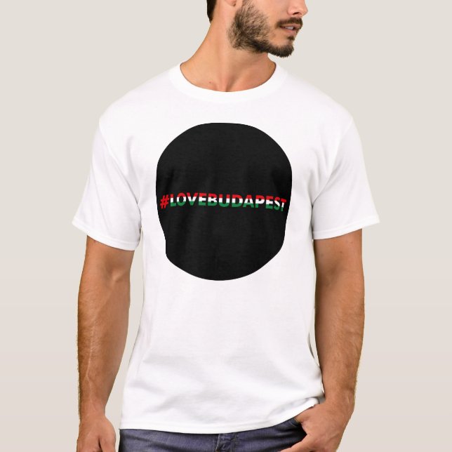 love Budapest, black circle hashtag T-Shirt (Front)