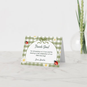 Love Bug  Baby Shower Thank You Card