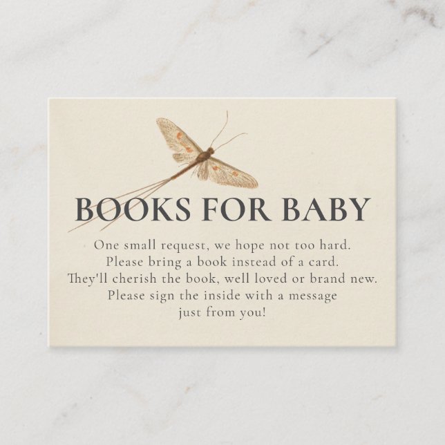 Love Bug Books for Baby Shower Insert Card (Front)