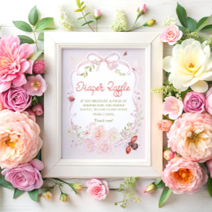 Love Bug Bow Girl Diaper Raffle Poster