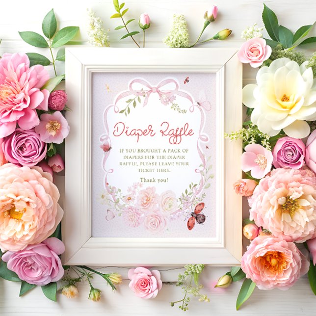 Love Bug Bow Girl Diaper Raffle Poster (Creator Uploaded)