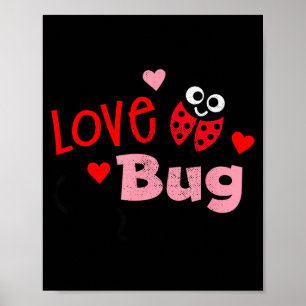 Love Bug Cute Lady Bug Vintage Kids Valentines  Poster