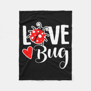 Love Bug Cute Valentines Day Party Ladybug T Shirt Fleece Blanket