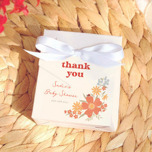 Love Bug Girl Retro Baby Shower Thank You Favor Box