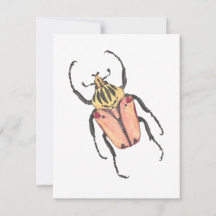 Love Bug Goliath Beetle Valentine Card