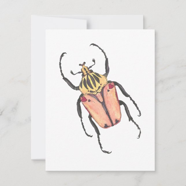 Love Bug Goliath Beetle Valentine Card (Front)