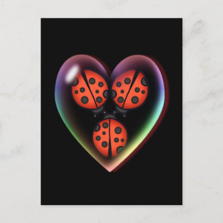 LOVE BUG & HEART BUBBLE by SHARON SHARPE Postcard