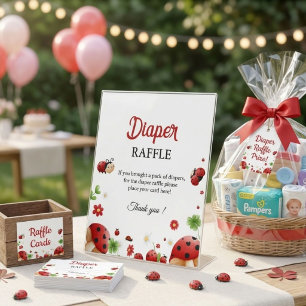 love bug insect Diaper raffle baby shower sign