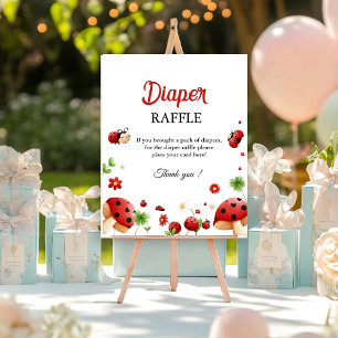 love bug insect Diaper raffle baby shower sign