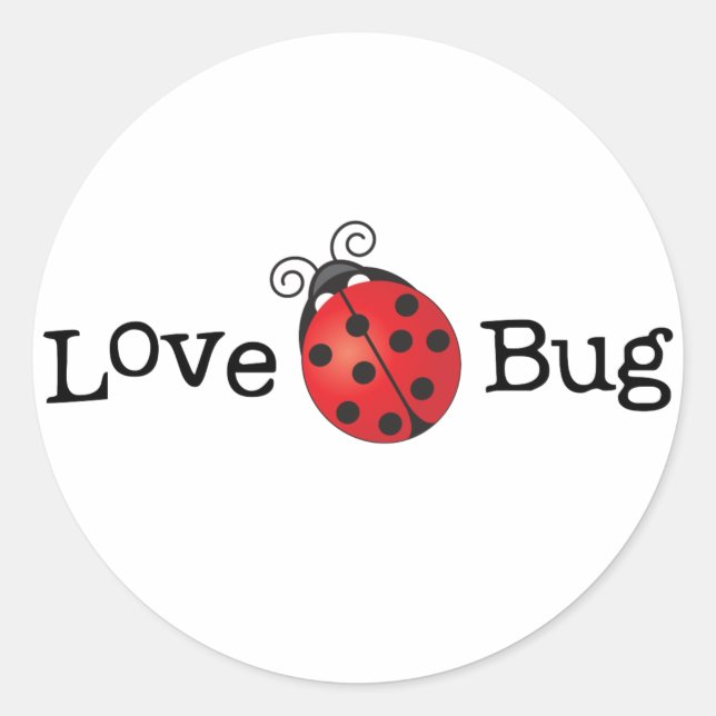 Love Bug - Ladybug Classic Round Sticker (Front)