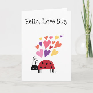 Love Bug Ladybug Customizable Greeting Card