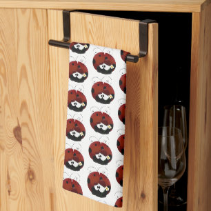 Love Bug Ladybug, Cute Cartoon Valentine’s Day Kitchen Towel