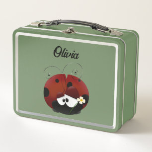 Love Bug Ladybug, Cute Cartoon Valentine’s Day Metal Lunch Box
