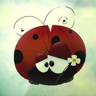 Love Bug Ladybug, Cute Cartoon Valentine’s Day Window Cling