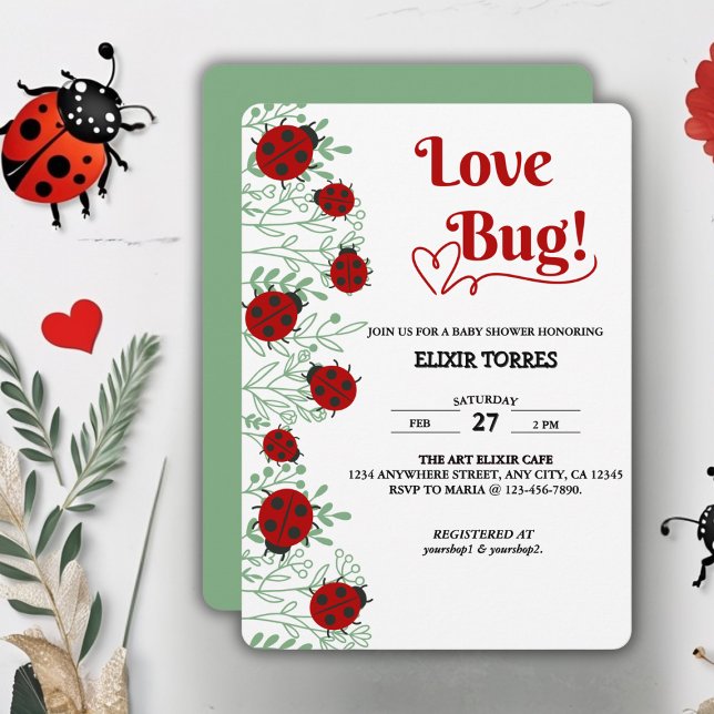 Love Bug Minimalist Baby Shower Invitation (Creator Uploaded)
