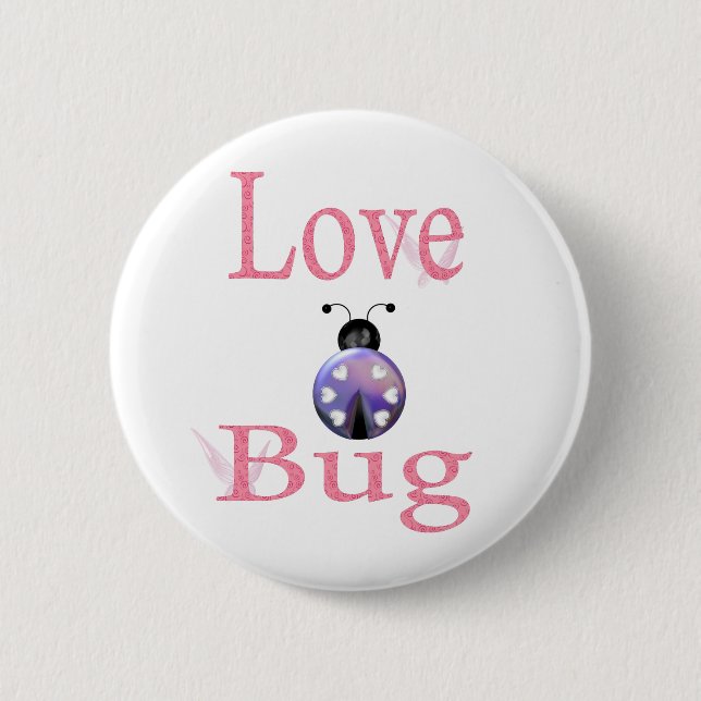 love bug purple 2 inch round button (Front)