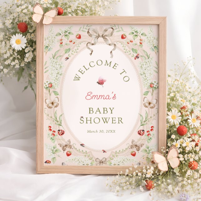 Love Bug Wildflower Boho Baby Shower Welcome  Poster (Creator Uploaded)