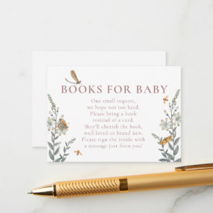 Love Bug Wildflower Books for Baby Shower  Enclosure Card