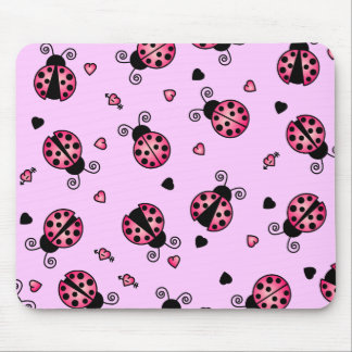 Love Bugs Pink Ladybugs Mouse Pad