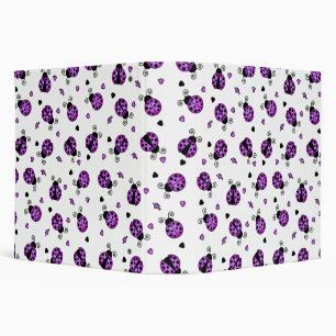 Love Bugs Purple Ladybugs Binder