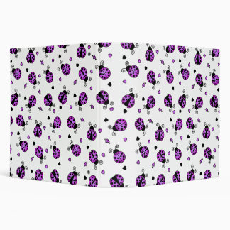 Love Bugs Purple Ladybugs Binder