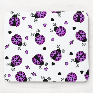 Love Bugs Purple Ladybugs Mouse Pad