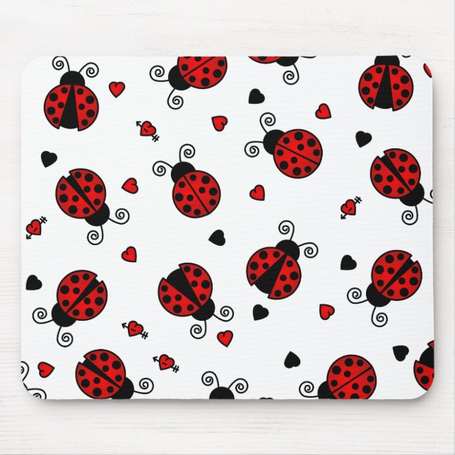 Love Bugs Red Ladybugs Mouse Pad (Front)